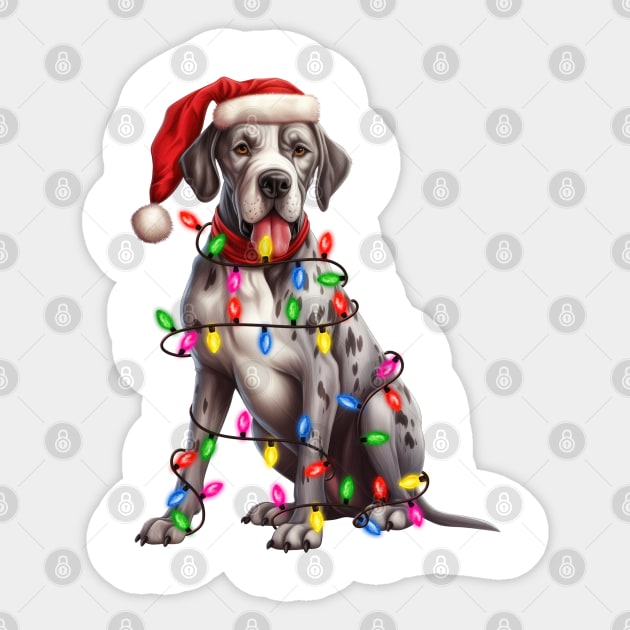 Christmas Great Dane Sticker by Chromatic Fusion Studio